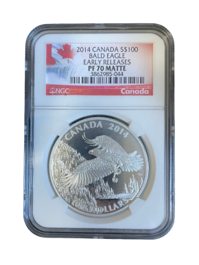 2014 Canada $100 Bald Eagle – NGC PF70 Matte • Early Releases